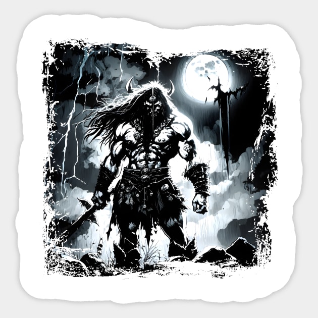 Shadow Man BRZRKR (Berserker,Viking,Metal) Sticker by MLArtifex